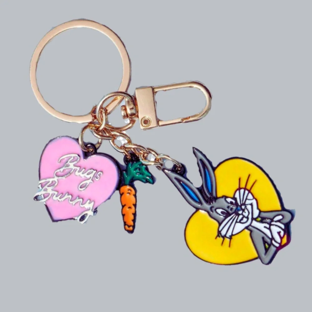 Bugs Bunny With Pink Heart and Carrot - Cute Keychain - Brand New & Sealed